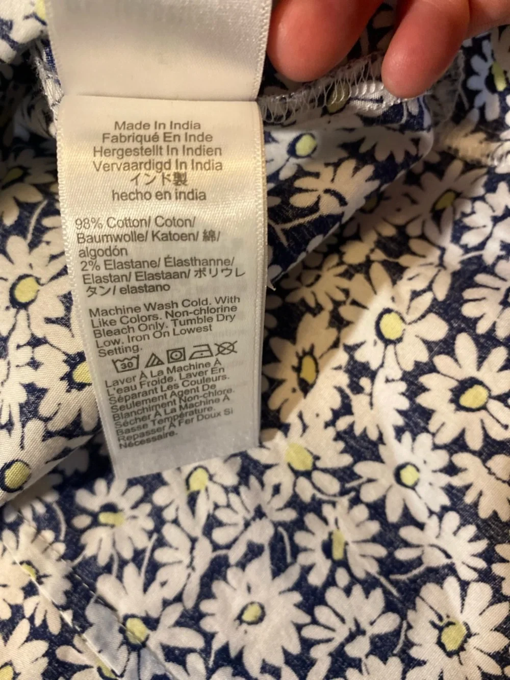 J. Crew Women's Sleeveless Daisy Cotton Poplin Shirt Antique Navy Size Medium
